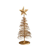 Brad de Craciun Ornament, Flippy, Decoratiune Brad micut din Metal, inaltime 16 x 6.5 x6.5 cm, Ornament de Craciun, Auriu - vivimall.ro