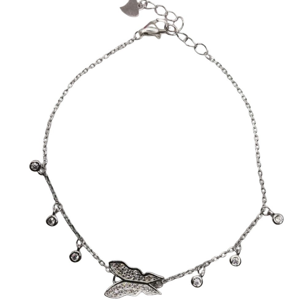 Bratara Argint 925 Cu Fluture Si Bilute Cu Zirconii - vivimall.ro