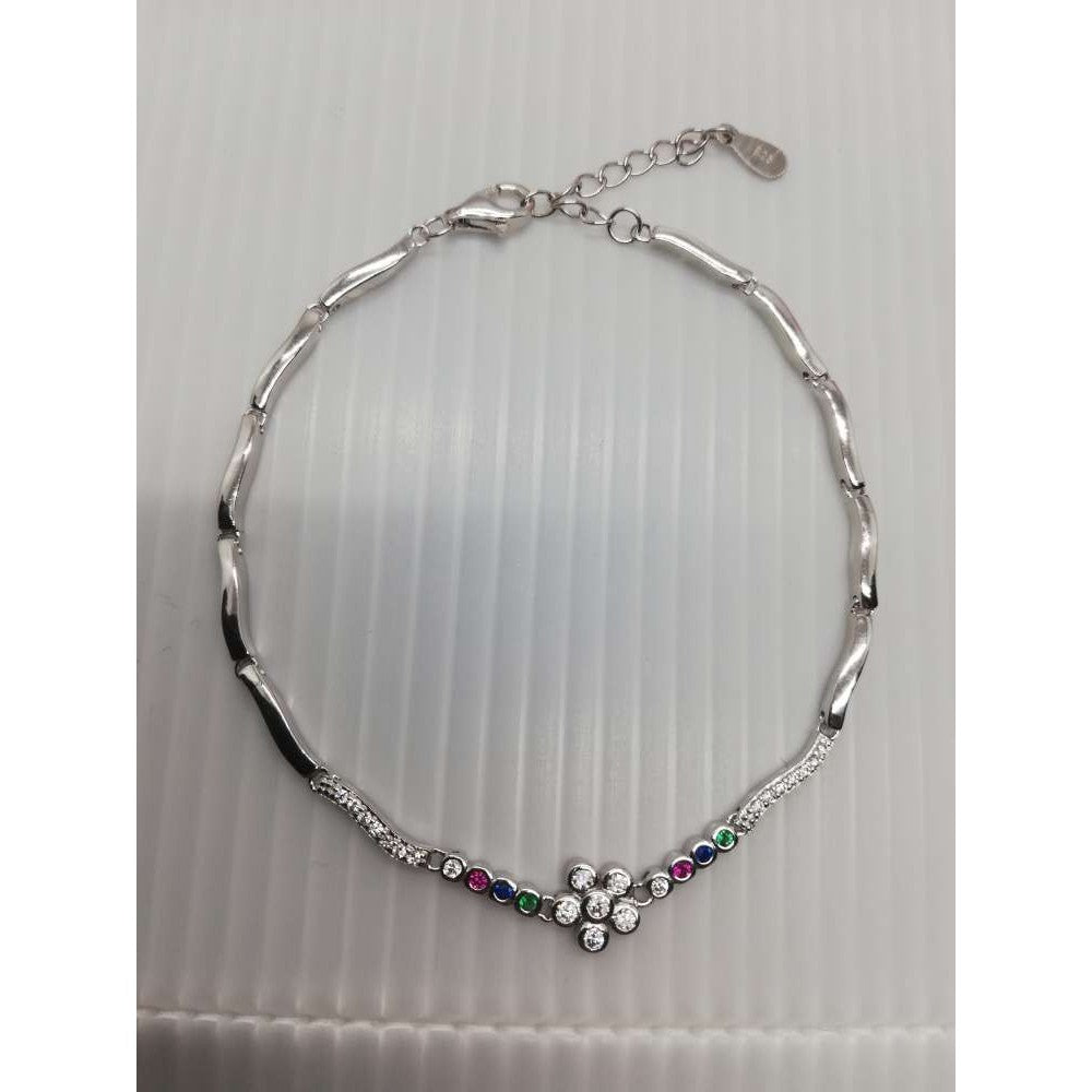 Bratara Argint 925 Floare Cu Zirconii Colorate - vivimall.ro