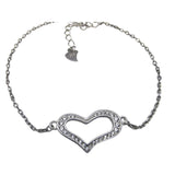 Bratara Argint 925 Inima Contur Asimetrica