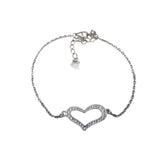 Bratara Argint 925 Inima Contur Asimetrica