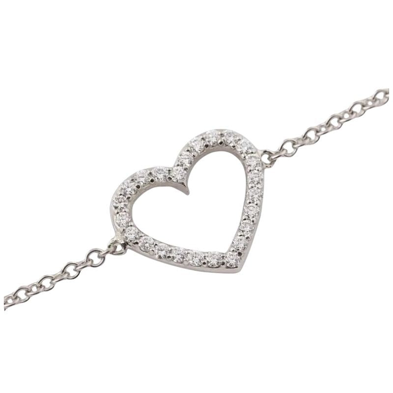 Bratara Argint 925 Inima Contur cu Pietre