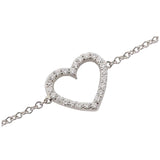 Bratara Argint 925 Inima Contur cu Pietre