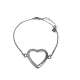 Bratara Argint 925 Inima cu Pietre pe Jumatate