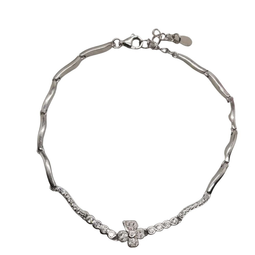 Bratara Argint 925 Trifoi Cu Zirconii - vivimall.ro