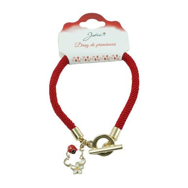 Martisor Bratara Aurie Jolie Buburuza Pe Floare
