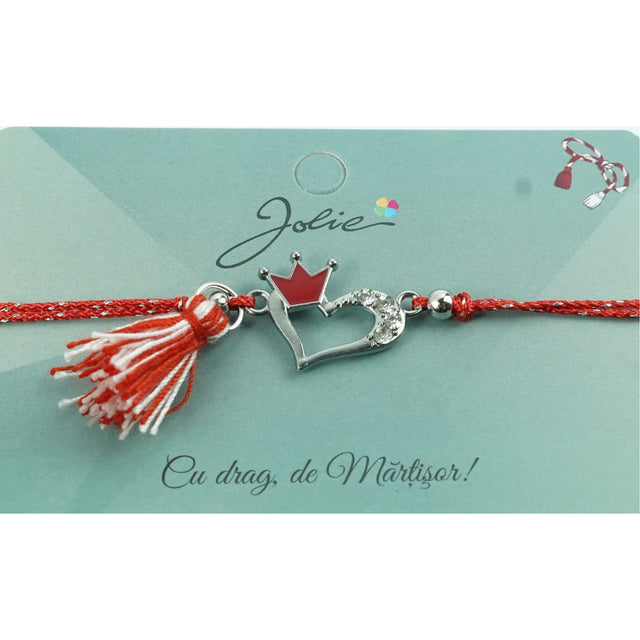 Bratara Jolie cu Ciucure Inima si Coroana - vivimall.ro