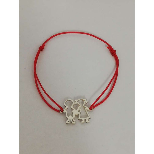 Bratara Snur Reglabil, Argint 925, Baiat si Fata, Jolie Silver, 0.6 g, 2 cm x 1 cm - vivimall.ro