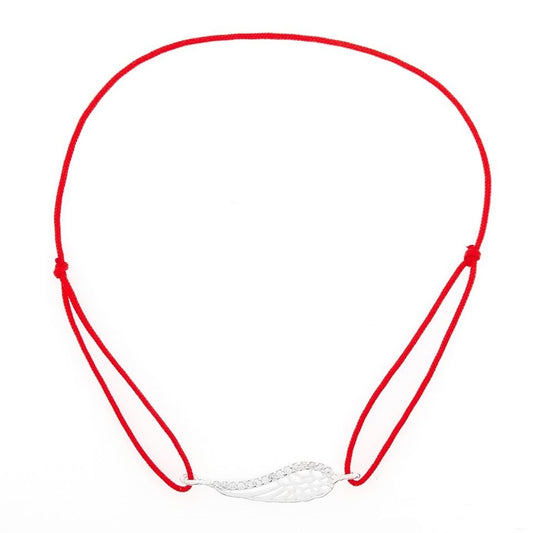 Bratara Snur Reglabil, Argint 925, Aripa cu Pietre, Jolie Silver, 0.9 g, 2.5 cm x 0.8 cm - vivimall.ro