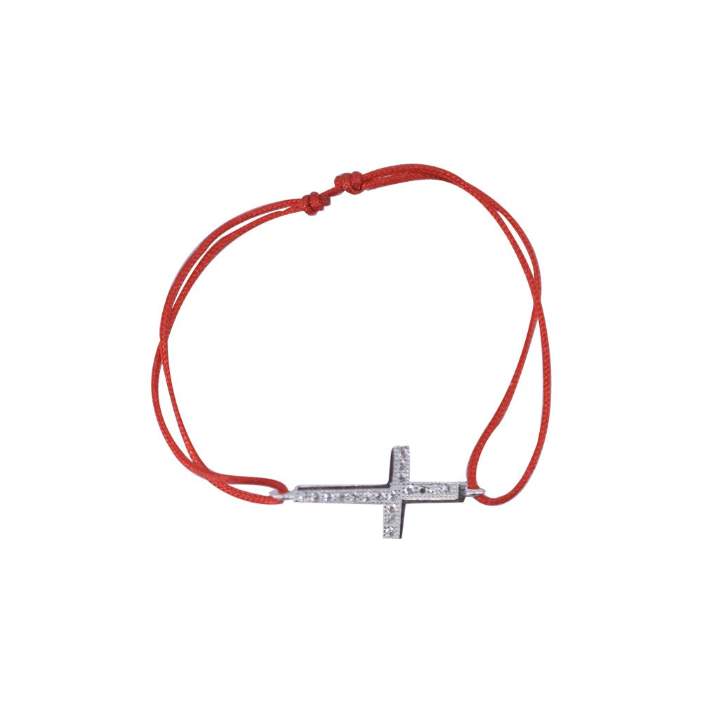 Bratara Cu Nod Dublu Argint 925 Cruce Cu Pietre