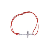 Bratara Cu Nod Dublu Argint 925 Cruce Cu Pietre