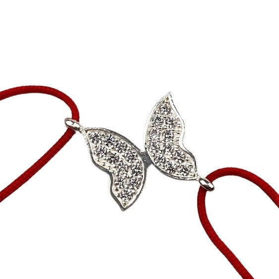 Bratara Snur Reglabil, Argint 925, Fluture Cu Zirconii, Jolie Silver, 0.9 G