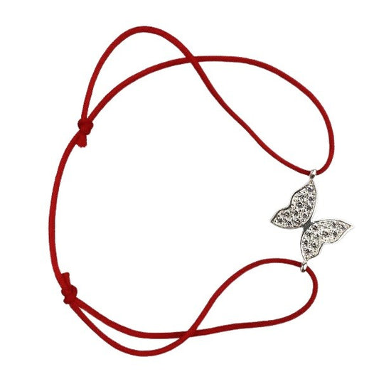 Bratara Snur Reglabil, Argint 925, Fluture Cu Zirconii, Jolie Silver, 0.9 g, 2 cm x 1.2 cm - vivimall.ro