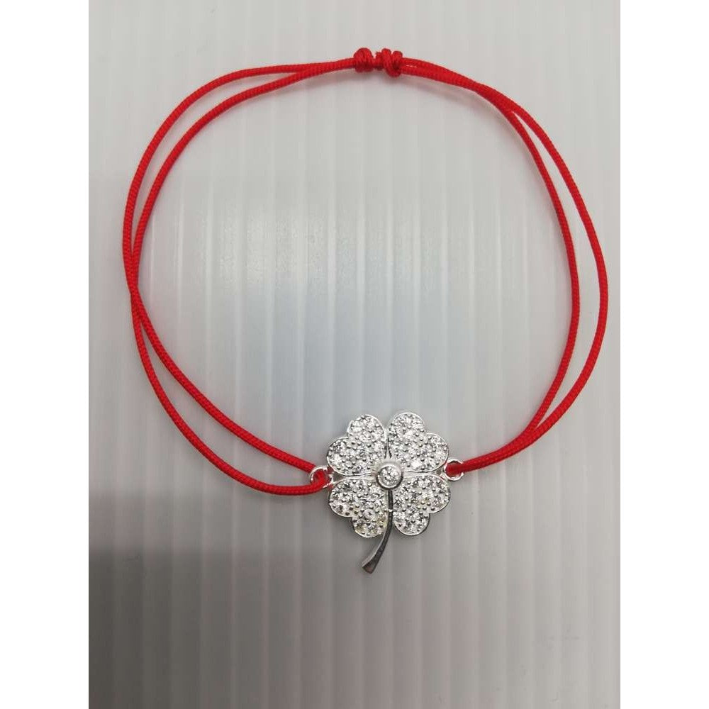 Bratara Cu Nod Dublu Argint 925, Trifoi Cu Zirconii Mare - vivimall.ro