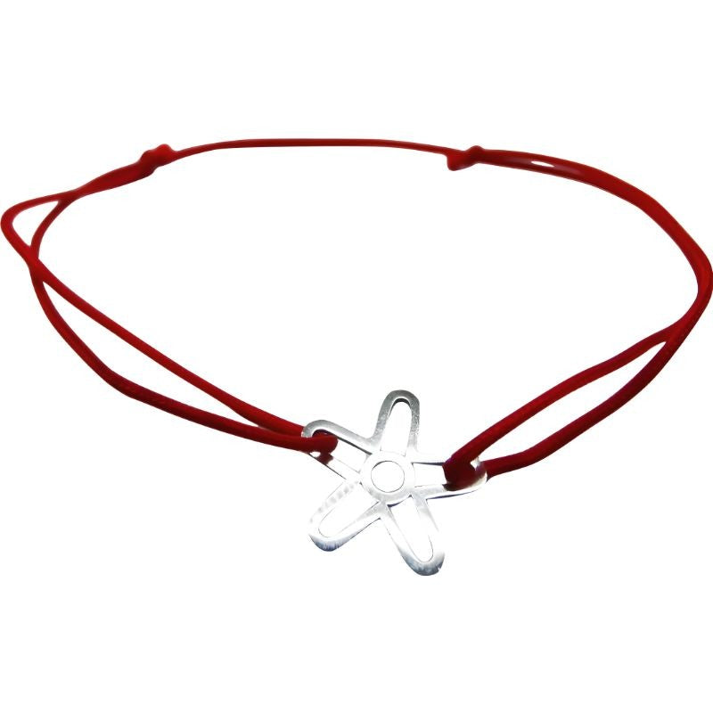 Bratara Snur Reglabil, Argint 925, Floare Contur, Jolie Silver, 0.3 g, 1.5 cm x 1.5 cm - vivimall.ro