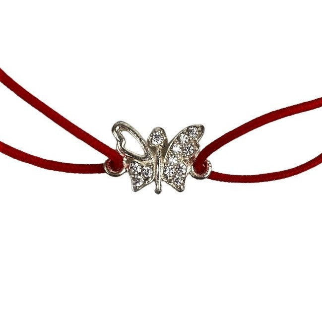 Bratara Snur Reglabil, Argint 925, Fluture Cu Pietre, Jolie Silver, 0.6 G