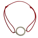 Bratara Snur Reglabil, Argint 925, Cerc Mare Cu Pietre, Jolie Silver, 1 G