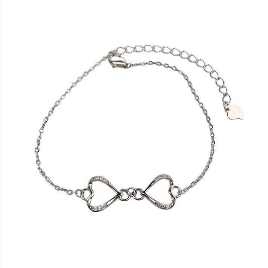 Bratara din Argint 925 Inimi Unite cu Minizirconii - vivimall.ro