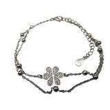 Bratara Dubla din Argint 925 Floare si Bilute