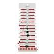 Bratara Martisor pentru Dama, Jolie, Model Inima, Set 12 bucati, Pandativ Argintiu din Inox cu Snur Rosu Ajustabil - vivimall.ro
