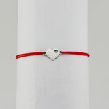 Bratara Martisor pentru Dama, Jolie, Model Inima, Set 12 bucati, Pandativ Argintiu din Inox cu Snur Rosu Ajustabil - vivimall.ro