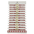 Bratara Martisor pentru Dama, Jolie, Model Luna Contur, Set 12 bucati, Pandativ din Inox Auriu, Snur Ajustabil Impletit, Rosu - vivimall.ro
