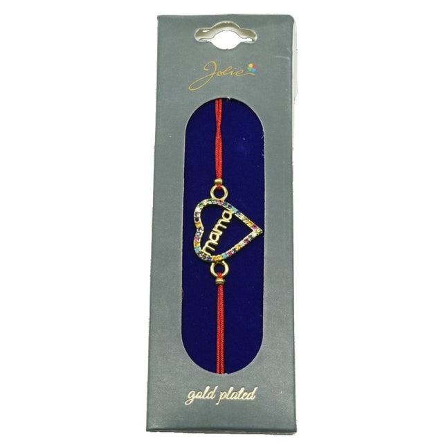 Bratara Placata cu Aur 24K Jolie Mama in Inima cu Pietre - vivimall.ro