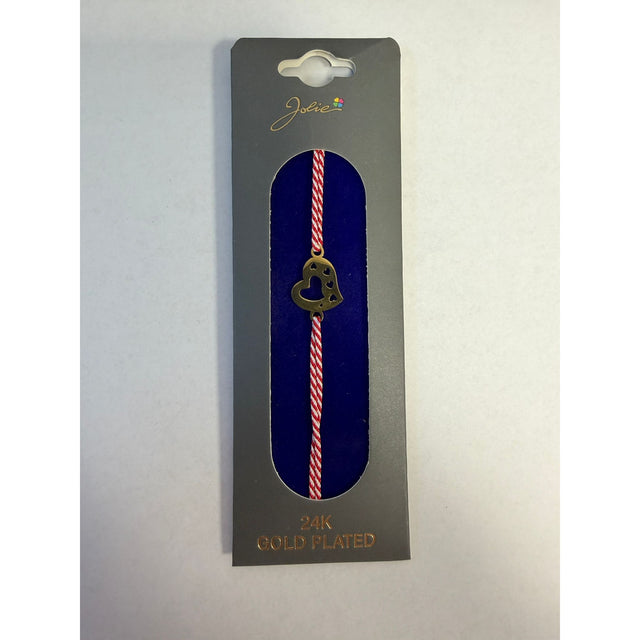 Bratara Placata cu Aur 24k, Snur Rosu, Model 4 - vivimall.ro