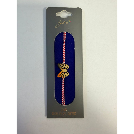 Bratara Placata cu Aur 24k, Snur Rosu, Model 6 - vivimall.ro