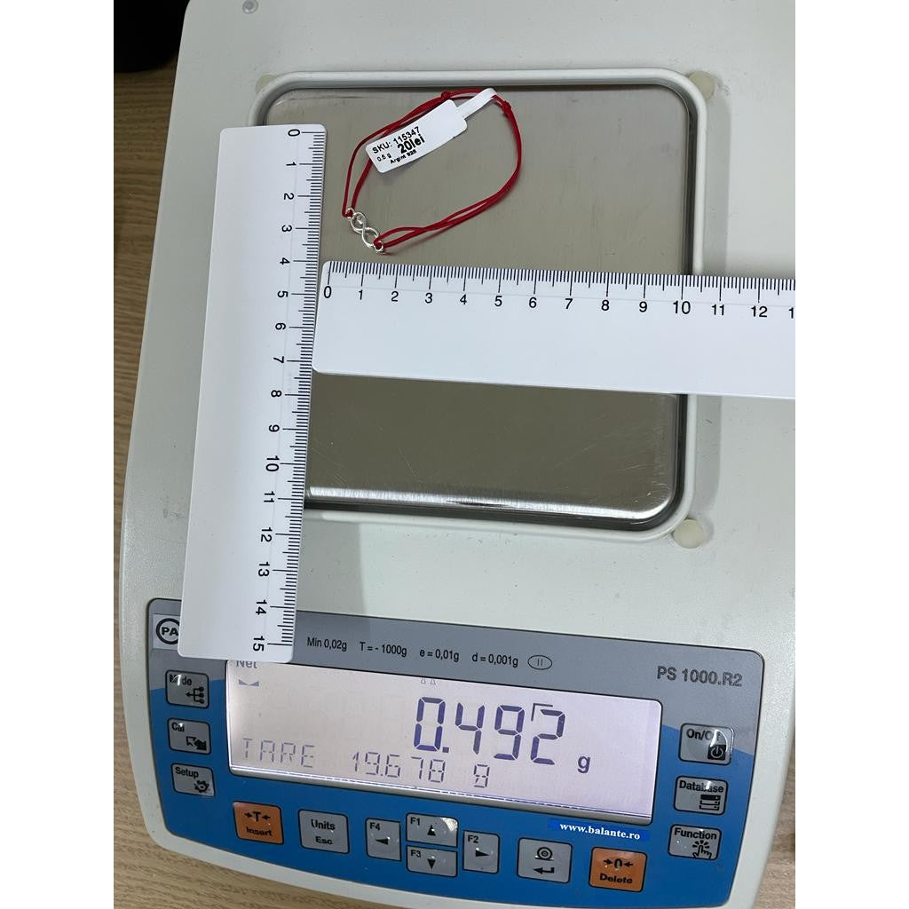 Bratara Snur Reglabil, Argint 925, Infinit Cu Inima, Jolie Silver, 0.5 G