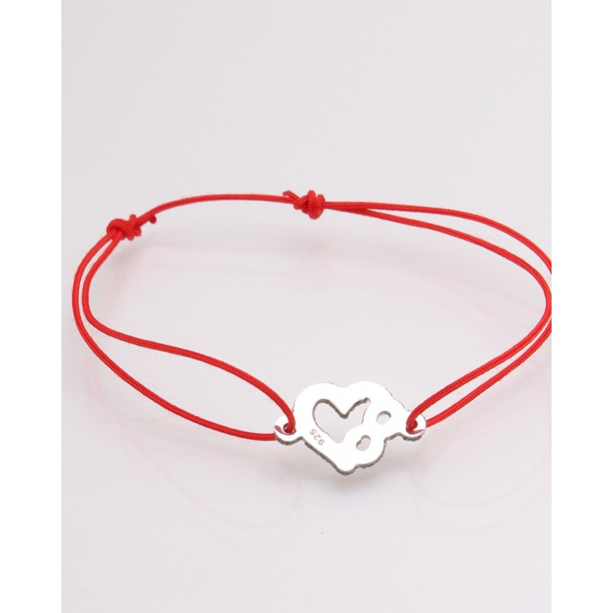 Bratara Snur Reglabil, Argint 925, Infinit in Inima, Jolie Silver, 0.5 g, 1.5 cm x 1 cm