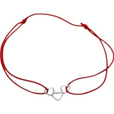 Bratara Snur Reglabil, Argint 925, Inimi Unite, Jolie Silver, 0.6 g, 1.5 cm x 1 cm