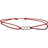 Bratara Snur Reglabil, Argint 925,  Sir Inimioare, 0.5 g, 2 cm x 0.5 cm