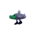 Breloc silicon Flippy Bombardiro Crocodilo, figurină brainrot gri-verde 4 cm, vedere frontală