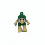 Breloc de chei din silicon Flippy, figurină Brainrot Brr Brr Patapim verde, 3,5 cm, vedere frontală