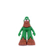 Breloc chei din silicon Flippy, figurină Brainrot Brr Brr Patapim, 4 cm, verde cu maro, vedere frontală