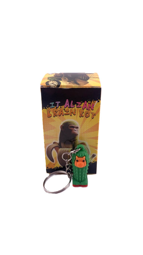 Figurină breloc Cacto Hipopotamo Flippy din silicon, detaliu textură și culoare verde