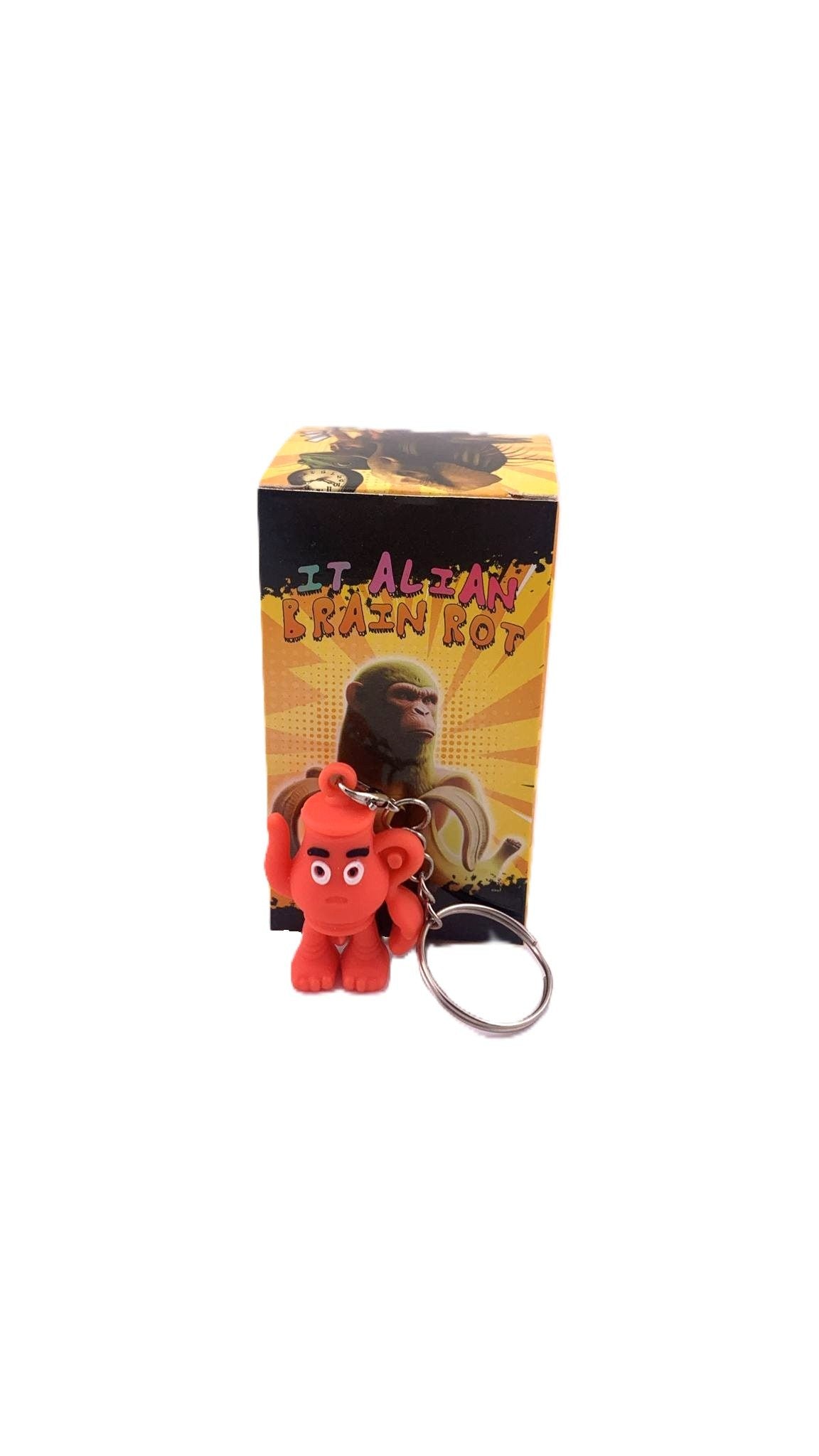 Breloc de Chei din Silicon, Flippy, Figurina Brainrot Ceainic Sahur, 4 cm, Rosu - vivimall.ro