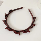 Bentita de Par pentru Femei, Vivimall, Agrafa Stil Coreean, Accesoriu pentru Par cu Textura MultiStrat, 13 x 11.5 cm, Coffee