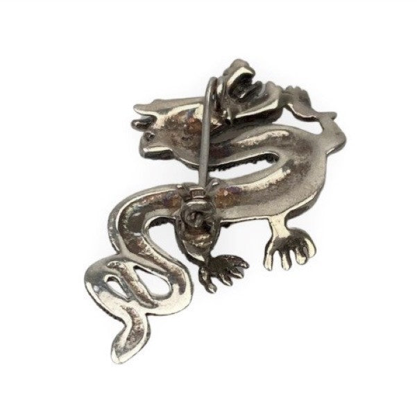 Brosa Din Argint 925 Dragon Cu Marcasite