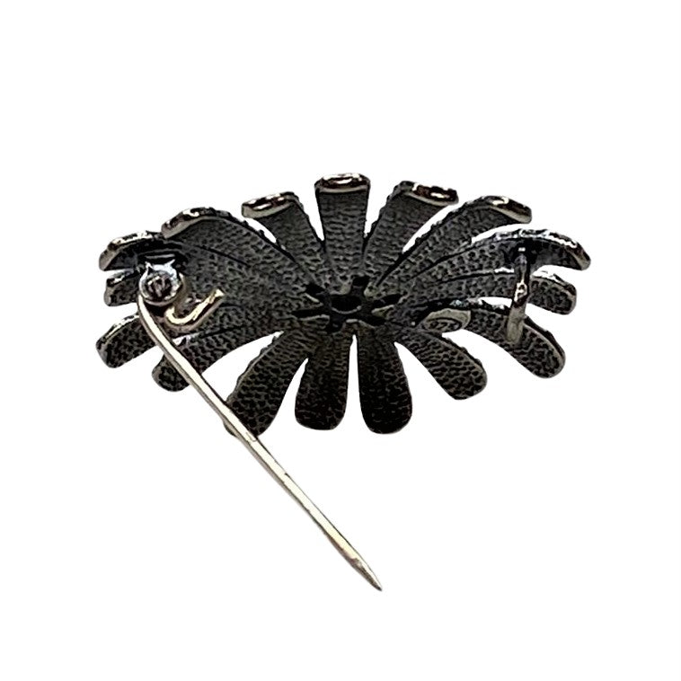 Brosa Din Argint 925 Floare Filigran Cu Piatra