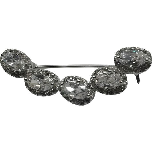 Brosa din Argint 925 Semicerc cu Zirconii - vivimall.ro