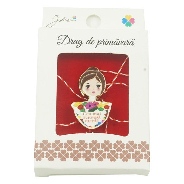 Brosa Mica in Cutie Jolie model Fata cu Flori - vivimall.ro