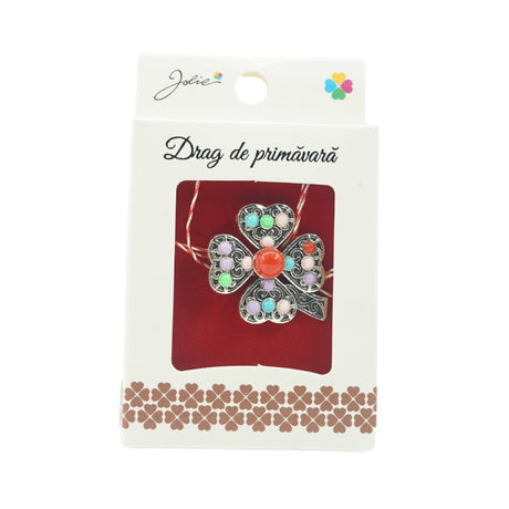 Brosa Mica in Cutie Trifoi Colorat - vivimall.ro