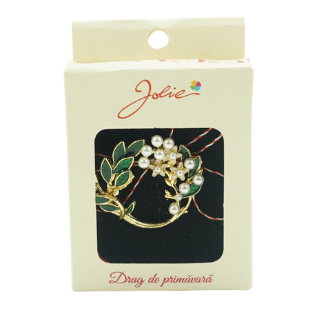 Brosa Multicolora Coronita cu Perle - vivimall.ro