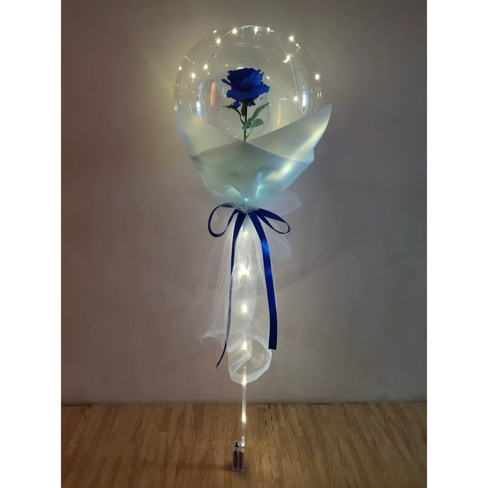 Trandafir Albastru In Balon Cu Lumini Led | BlueRose - vivimall.ro