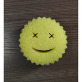Burete De Vase, Rotund, Din Burete Pu, Model Smiley Face, Doua Fete, 10 X 4 Cm, Galben - vivimall.ro
