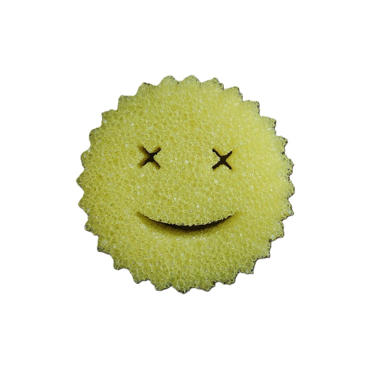 Burete De Vase, Rotund, Din Burete Pu, Model Smiley Face, Doua Fete, 10 X 4 Cm, Galben - vivimall.ro