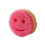 Burete De Vase, Rotund, Din Burete Pu, Model Smiley Face, Doua Fete, 10 X 4 Cm, Roz/Galben - vivimall.ro