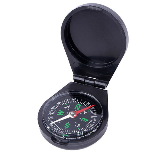 Busola de Buzunar cu Capac de Plastic, Flippy, Busola pentru Drumetii, Calatorie, Compacta, Usor de Transportat, 6 x 4.8 x 1.5 cm Negru
